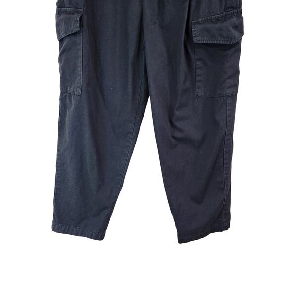 Gap Cotton High Rise Pleated Cargo Pants Trouser Black Size 6 Short Petite - Picture 4 of 12